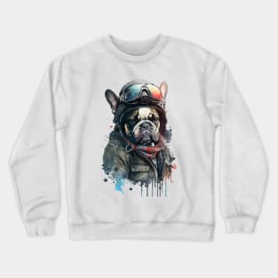 Pet Dog Portrait, Dog Owner Gift Idea, Cute French Bulldog Watercolor Dog Portrait Crewneck Sweatshirt